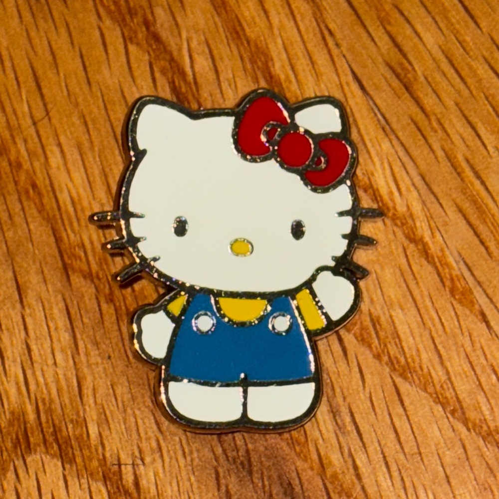 NWT Sanrio Hello Kitty Blue Overalls Neon Tuesday Enamel Pin